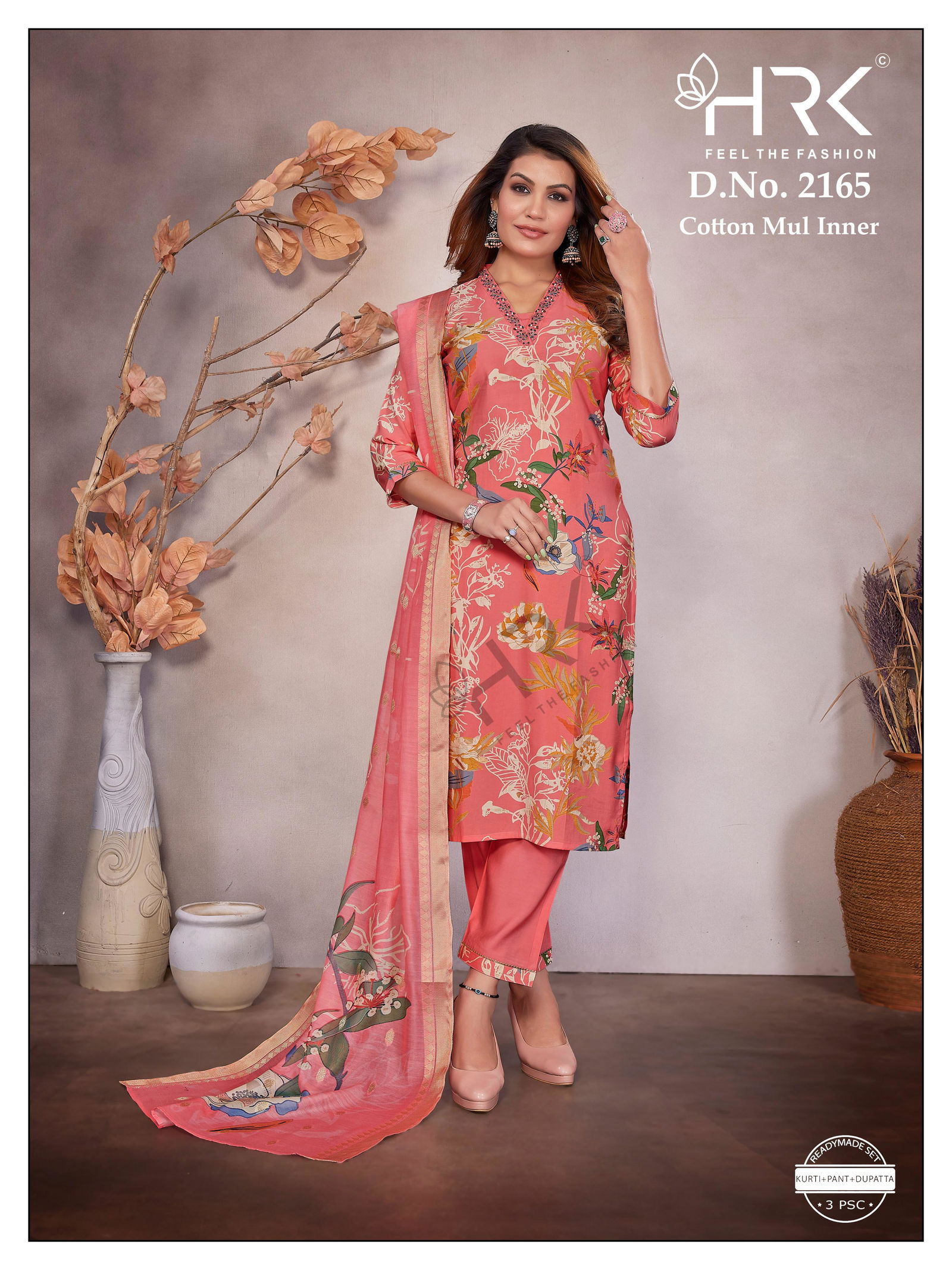 HRK 2165 Roman Printed Designer Kurti Bottom With Dupatta Online Wholesale